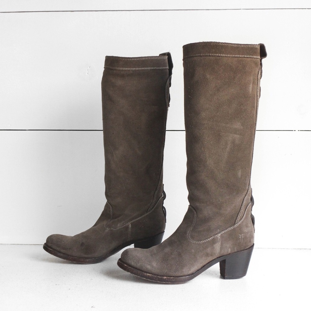 Frye Women's Brown Heeled Boots missing straps